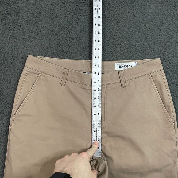 Bonobos Chino Pants Mens 32 Beige Tan Straight Fit Washed Chinos Casual 32x32 - Picture 8 of 12